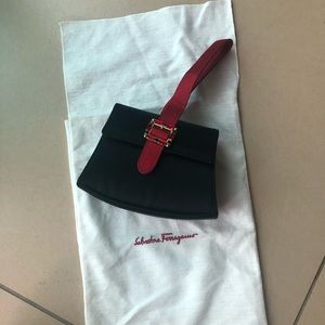Authentic Black Ferragamo vintage small clutch/bag